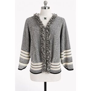 Missoni Merino Wool Zip Cardigan Sweater Made in Italy Size 6 Quiet Luxury